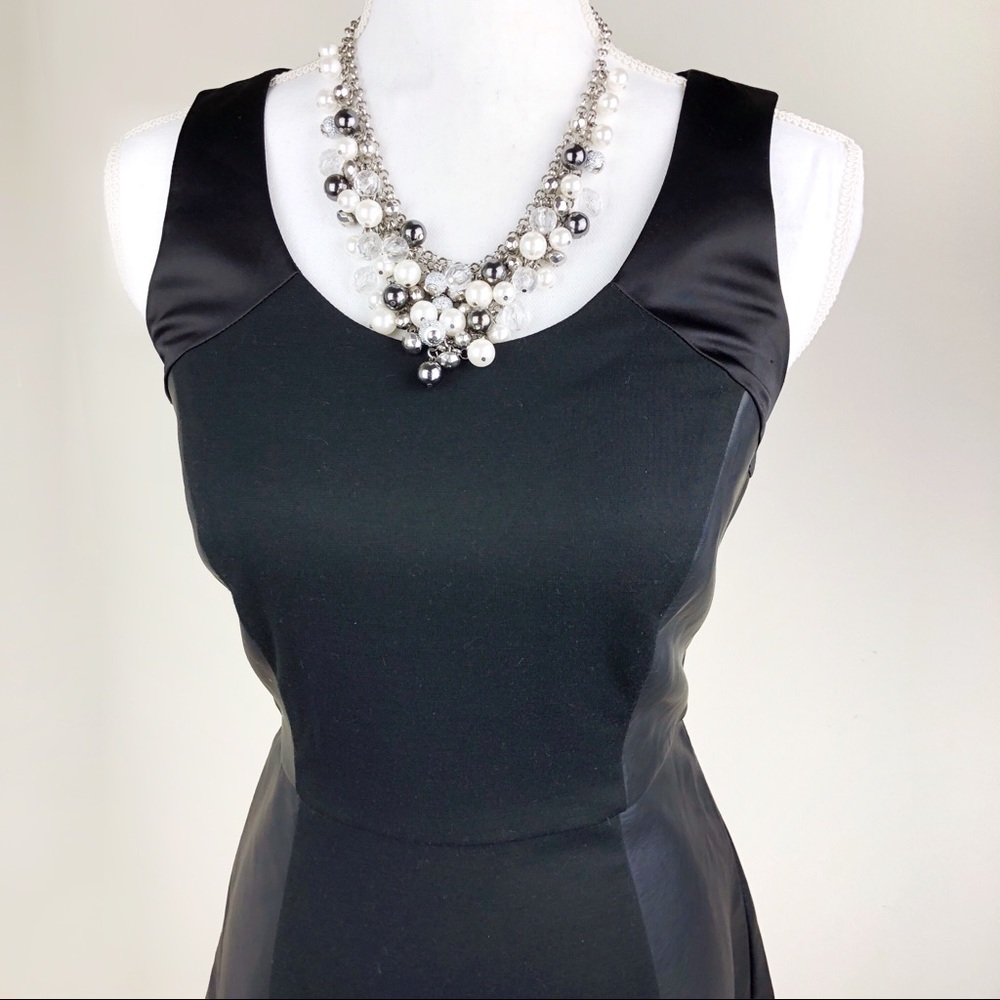 The Limited Vegan Leathr Satin Fit & Flare Dress - Picture 7 of 8